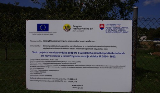 Rekonštrukcia miestnych komunikácií - realizácia projektu EÚ 