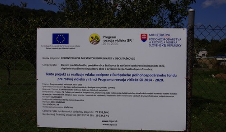 Rekonštrukcia miestnych komunikácií - realizácia projektu EÚ